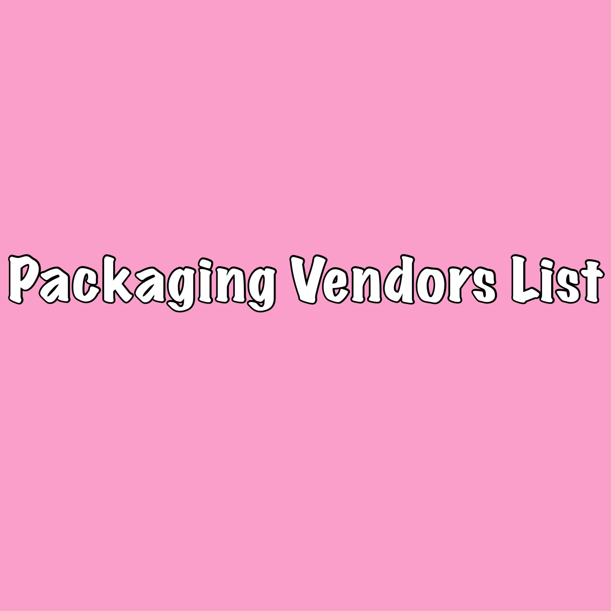 Packaging Vendors List